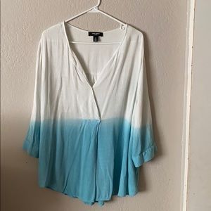 Blue and white Ombre blouse